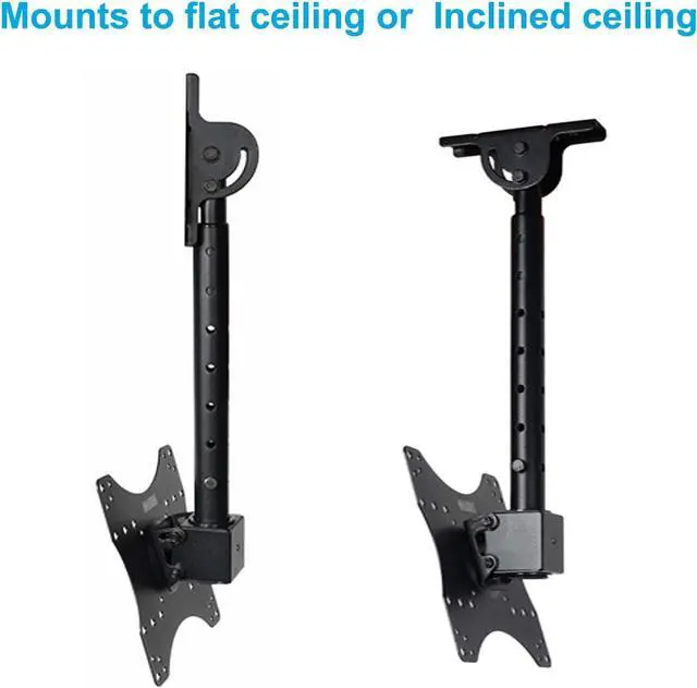 Alt view image 5 of 7 - VideoSecu Tilt Swivel LCD UHD TV Monitor Ceiling Mount Fits Most 32"- 40" LCD LED Flat Panel Display Max VESA 200x200 mm Max Loading up to 66 lbs Height Adjustable ML406B2 1NJ