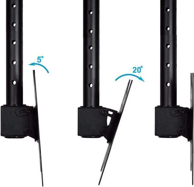 Alt view image 6 of 7 - VideoSecu Tilt Swivel LCD UHD TV Monitor Ceiling Mount Fits Most 32"- 40" LCD LED Flat Panel Display Max VESA 200x200 mm Max Loading up to 66 lbs Height Adjustable ML406B2 1NJ