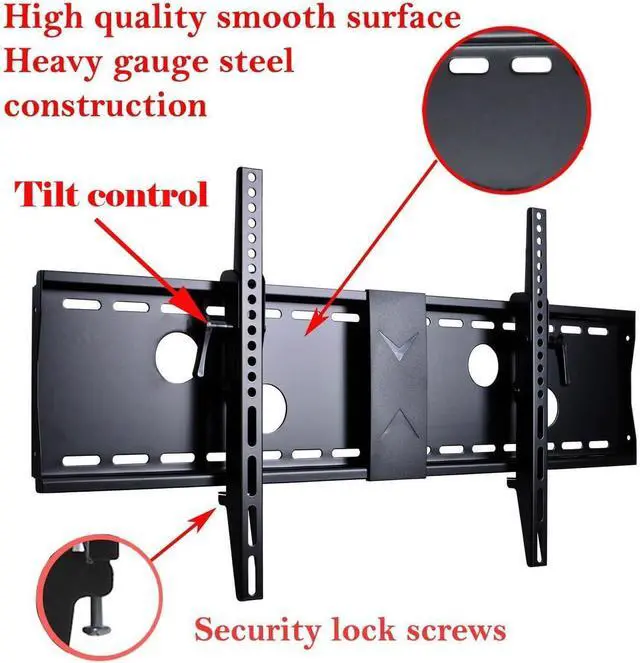 Alt view image 2 of 7 - VideoSecu Tilt TV Wall Mount Bracket for Most 37 to 75-Inch LCD LED Plasma Screen Display up to VESA 400X400 684X300 600x400mm with HDMI Cable, Bubble Level MP502B 3KR