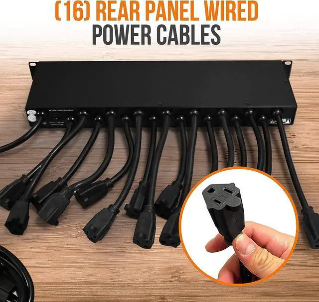 Alt view image 5 of 7 - 19 Outlet 1U 19" Rackmount PDU Power Distribution Supply Center Conditioner Strip Unit Surge Protector 15 Amp Circuit Breaker 4 USB Multi Device Charge Ports 15FT Cord (PCO865) Black