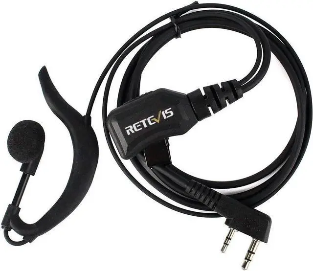 Alt view image 2 of 7 - Retevis Walkie Talkie Earpiece with Mic G Shape 2 Pin Adjustable Volume Headset Compatible with Retevis H-777 RT22 RT21 Baofeng UV-5R 888S 2 Way Radio(10 Pack)