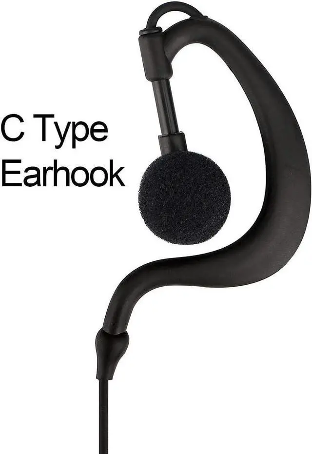 Alt view image 5 of 7 - Retevis Case of 10, Two Way Radio Earpiece with Mic Single Wire Earhook Headset Compatible with Baofeng BF-888S UV-5R H-777 RT22 Arcshell AR-5 Walkie Talkies