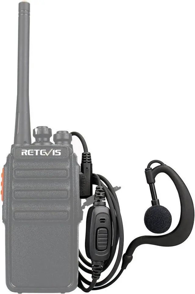 Alt view image 2 of 7 - Retevis 2 Way Radio Earpiece 2 Pin C-Type Earhook Headset with Mic Compatible with Baofeng UV-5R BF-888S H-777 RT22 Arcshell AR-5 Walkie Talkies (2 Pack)