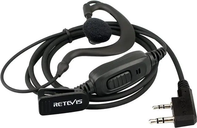 Alt view image 5 of 7 - Retevis 2 Way Radio Earpiece 2 Pin C-Type Earhook Headset with Mic Compatible with Baofeng UV-5R BF-888S H-777 RT22 Arcshell AR-5 Walkie Talkies (2 Pack)