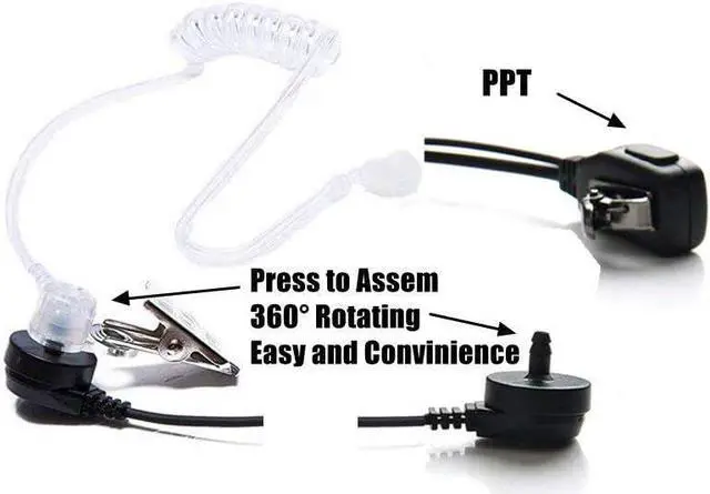 Alt view image 3 of 4 - Radio Earpieces Replacement Acoustic Coil Tube for Motorola Baofeng Kenwood Walkie Talkie Earpieces and Two Way Radios Headset (10 Packs)