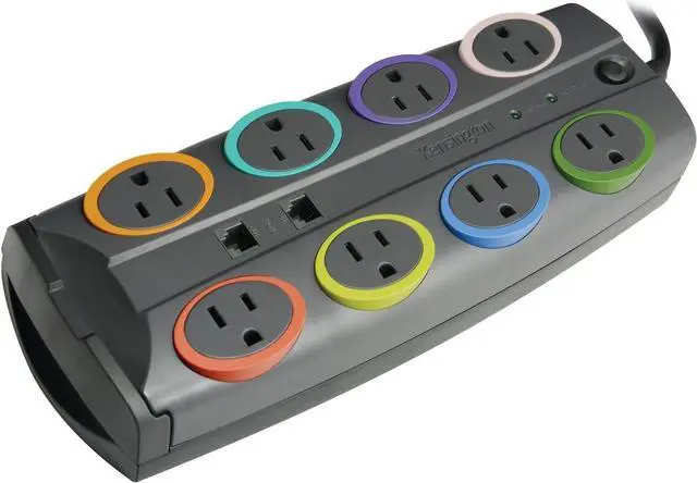 Alt view image 2 of 5 - Kensington SmartSockets 8-Outlet, 8-Foot Cord, & 3090 Joules Premium Surge Protector (K62691NA)