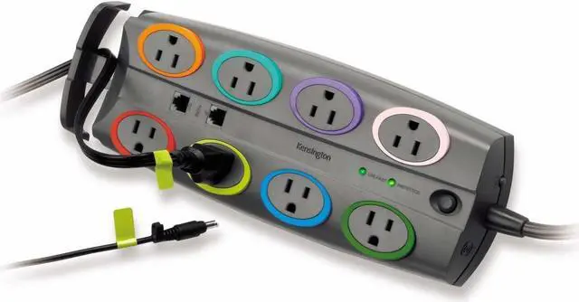 Alt view image 3 of 5 - Kensington SmartSockets 8-Outlet, 8-Foot Cord, & 3090 Joules Premium Surge Protector (K62691NA)