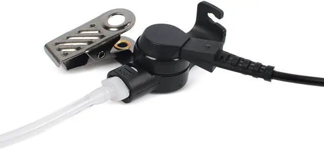 Alt view image 6 of 6 - HYS 2.5mm Receiver/Listen ONLY Surveillance Acoustic Tube Earpiece Headset Shoulder with One Pair Medium Earmolds(Left and Right)