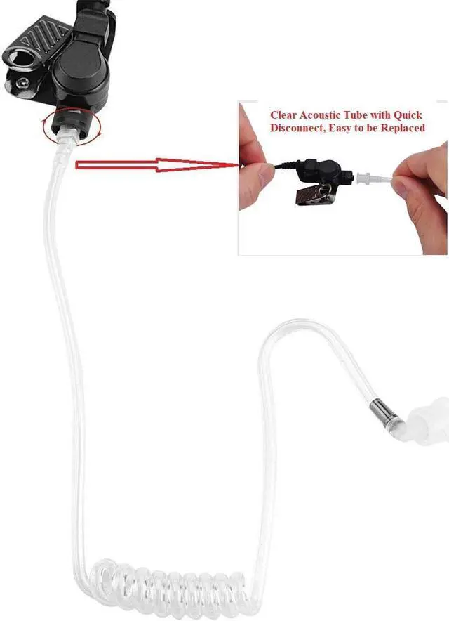 Alt view image 4 of 6 - JEUYOEDE Replacement Acoustic Tube Compatible with Motorola Kenwood Baofeng Surveillance Kit Earpiece Headset with Connector (5 Packs)