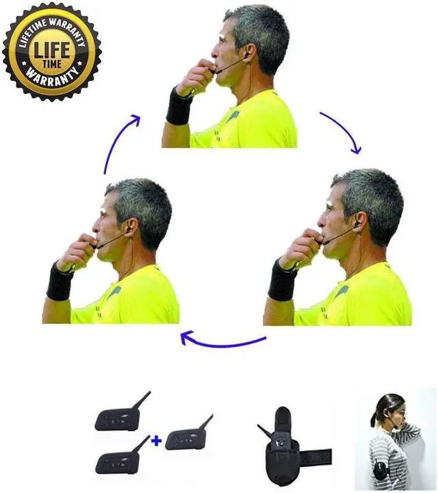 Alt view image 2 of 7 - Maxquall Referee Headset Earphone Professional V6 V4 FBIM Full Duplex Two-Way Football Referee Coach Judger Arbitration Earhook Earpiece Soccer Earphone Headset