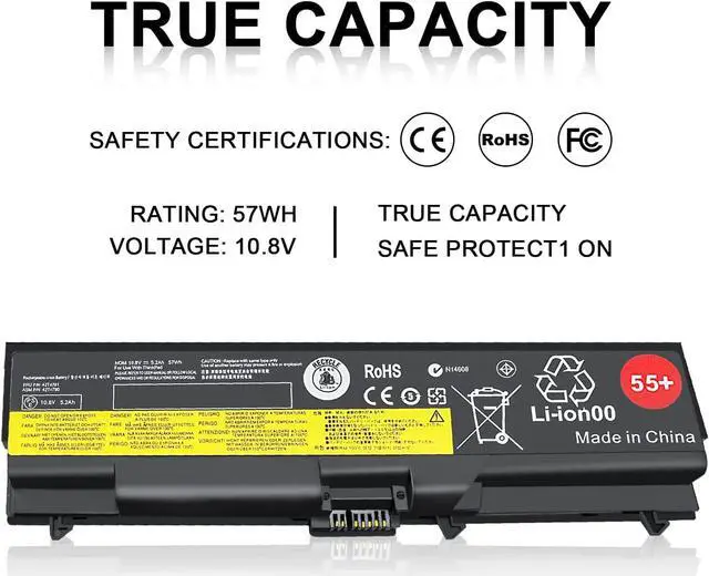Alt view image 5 of 7 - TSKYBEAR New Replacement Laptop Battery for Lenovo ThinkPad T410 T510 T520 W510 W520 L412 L420 L512 SL410 SL510 50+ Battery fits P/N Lenovo 0A36303 42T4799 42T4751 42T4235 42T4753 42T4796