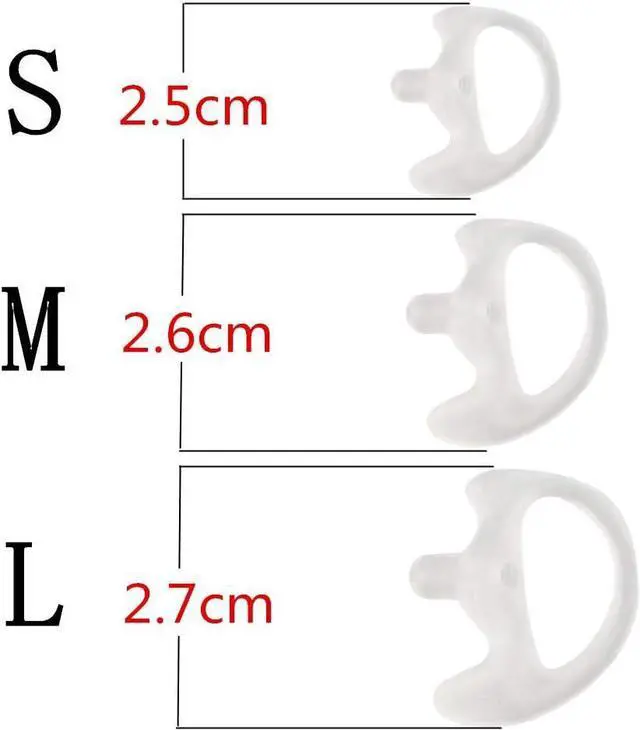 Alt view image 2 of 4 - Earmold Earbud for Two-Way Radio Air Acoustic Coil Tube Audio Kits (2 Pairs,Medium)