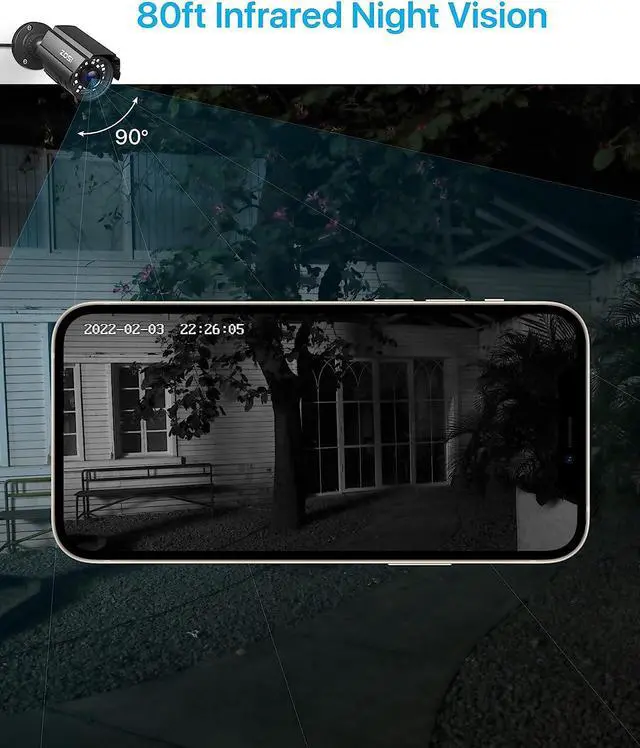 Alt view image 4 of 7 - ZOSI 1080P CCTV Camera Outdoor Indoor Hybrid 4 in 1 HD TVI/CVI/AHD/CVBS Home Security Cameras System,Night Vision,Waterproof Metal Housing Bullet Cam For 960H,720P,1080P,5MP,4K analog Surveillance DVR