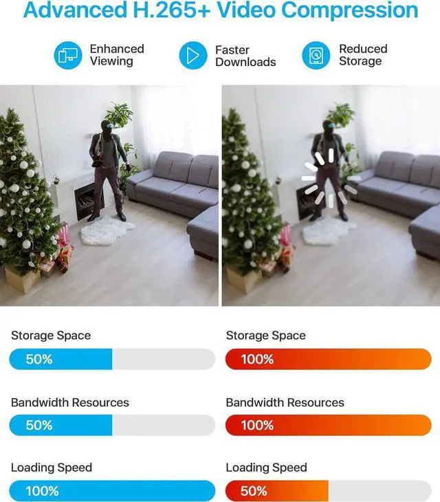Alt view image 6 of 7 - Gadpiparty ZOSI 8CH H.265+ 1080p Home Security Camera System Outdoor Indoor, 5MP Lite CCTV 8 Channel DVR and 8pcs 1080p Weatherproof Surveillance Bullet Dome Camera, Remote Access, Motion Detection (