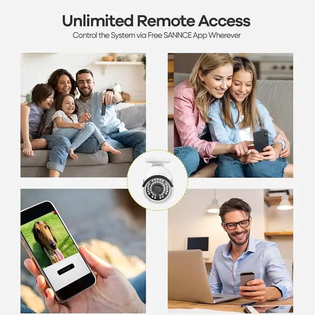 Alt view image 5 of 7 - SANNCE 4K POE Security Camera System - 8CH 8MP NVR Recorder with 4PCS 5MP Outdoor Bullet Surveillance Cameras, Power Over Ethernet, Easy Mobile Access with APP Alert(No HDD)