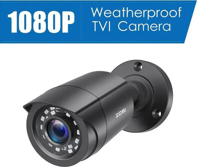 Alt view image 2 of 7 - 4 Pack 2MP 1080p HD-TVI Home Security Camera Outdoor Indoor 1920TVL,24PCS LEDs,80ft Night Vision, 90°View Angle, Weatherproof Outside Surveillance CCTV Bullet Camera(Black)