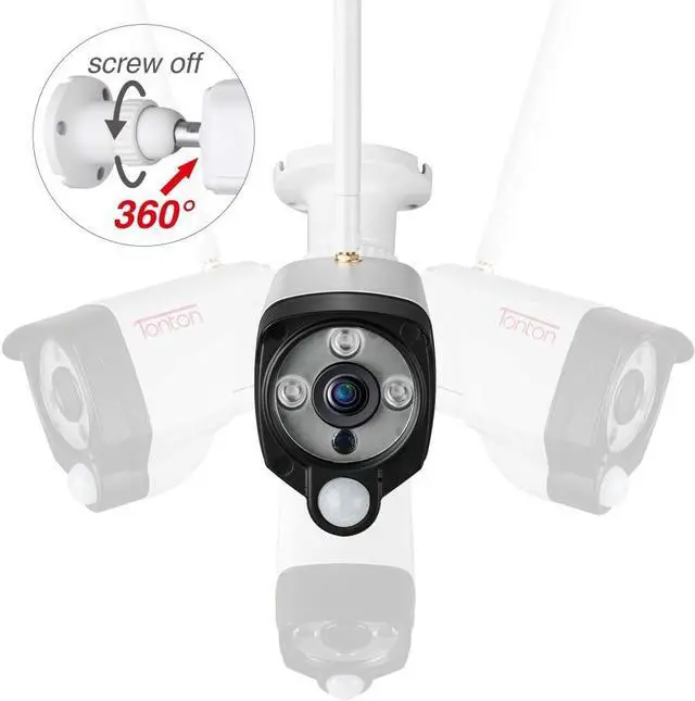 Alt view image 3 of 7 - Gadpiparty Tonton [Add -on IP Camera] 1080P Full HD 2MP Wireless IP Network Camera,Metal Housing,Waterproof Outdoor Indoor Security Camera with PIR Sensor,Audio Recording, Only Suitable 8/10CH NVR Ki