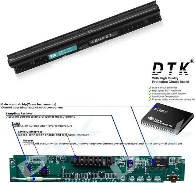 Alt view image 2 of 6 - DTK L12S4A02 L12M4A02 L12S4E01 L12L4A02 L12L4E01 Laptop Battery Replacement for Lenovo IdeaPad G50-45 / S510p / Z710 / G400s / G405s / G410s / G500s / G505s / G510s / S410p Notebook 14.4V 2600mAh