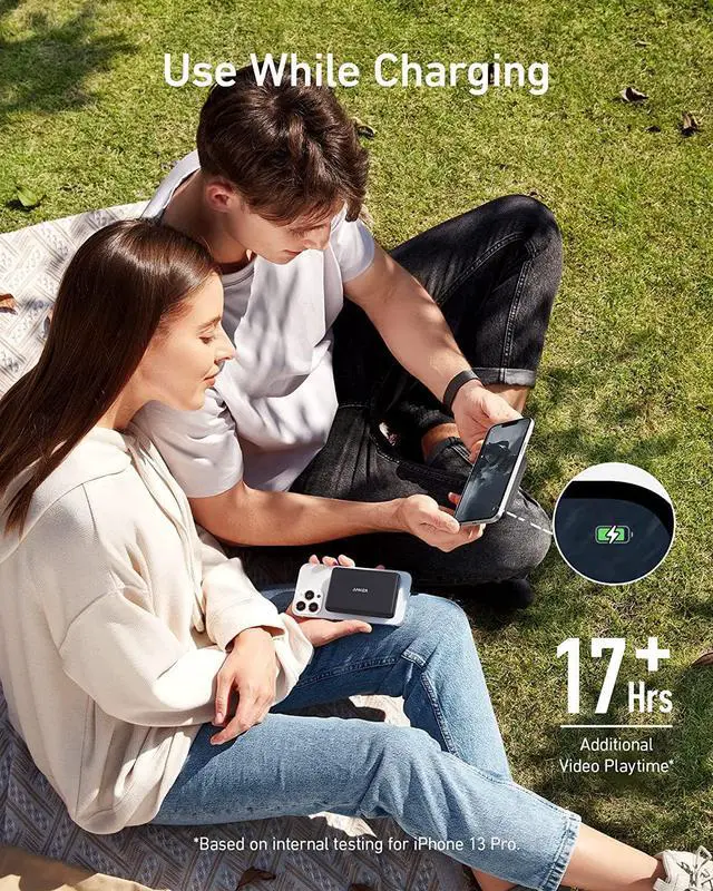 Alt view image 4 of 7 - Anker Magnetic Battery (PowerCore Magnetic 5,000 mAh), Magnetic Wireless Portable Charger with USB-C Cable, for iPhone 15/15 Plus/15 Pro/15 Pro Max, iPhone 14/13/12 Series, and More