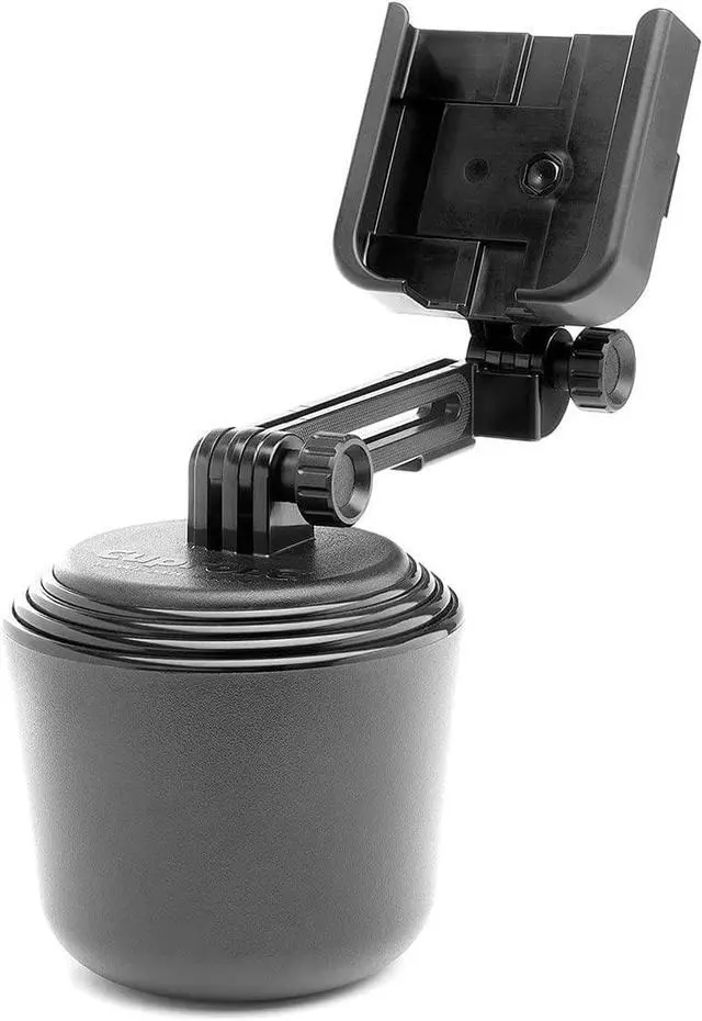 Alt view image 5 of 7 - CupFone Two View with Extension  Adjustable, Universal Cup Holder Cell Phone Mount Car & Truck Accessory  Best Design for iPhone & Smartphone Charging  Black Plastic Knobs