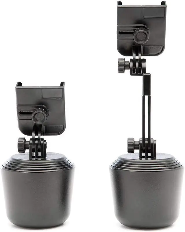Alt view image 4 of 7 - CupFone Two View with Extension  Adjustable, Universal Cup Holder Cell Phone Mount Car & Truck Accessory  Best Design for iPhone & Smartphone Charging  Black Plastic Knobs