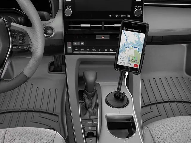 Alt view image 7 of 7 - CupFone Two View with Extension  Adjustable, Universal Cup Holder Cell Phone Mount Car & Truck Accessory  Best Design for iPhone & Smartphone Charging  Black Plastic Knobs