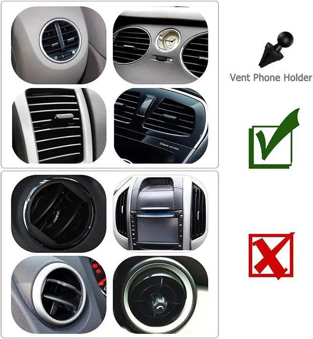 Alt view image 7 of 7 - Car Phone Holder Mount 3-in-1 Universal Cell Phone Holder Car Air Vent Holder Dashboard Mount Windshield Mount Fit for iPhone 16 15 14 13 Pro Max  S24 S23 LG  and More