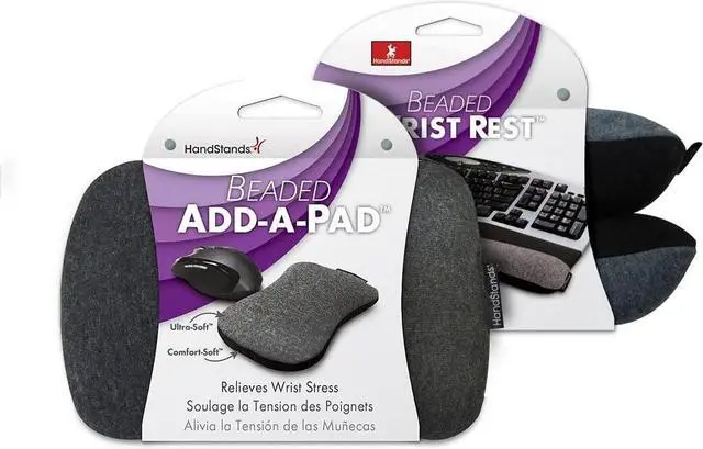 Main image of Beaded Keyboard & Mouse Wrist Support for Computer Laptop Office Work & PC Gaming- Keyboard and Mouse Cushion