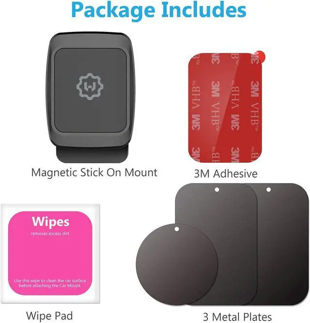 Alt view image 4 of 7 - Magnetic Phone Car Mount, WixGear Universal Stick On Dashboard Magnetic Car Mount Holder, for Cell Phones and Mini Tablets with Fast Swift-snap Technology, (New Rectangle Stronger Design)