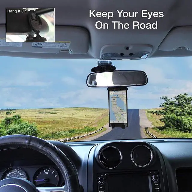 Alt view image 2 of 7 - Bondi Plus Flex Phone Holder and Stand - Adjustable Flexible Silicone Case Hanging Mount for Car Bike and Desk up to 6.75" Large Cell Phones - iPhone Xs XR 11 SE - Samsung Galaxy S10 S20  Blue