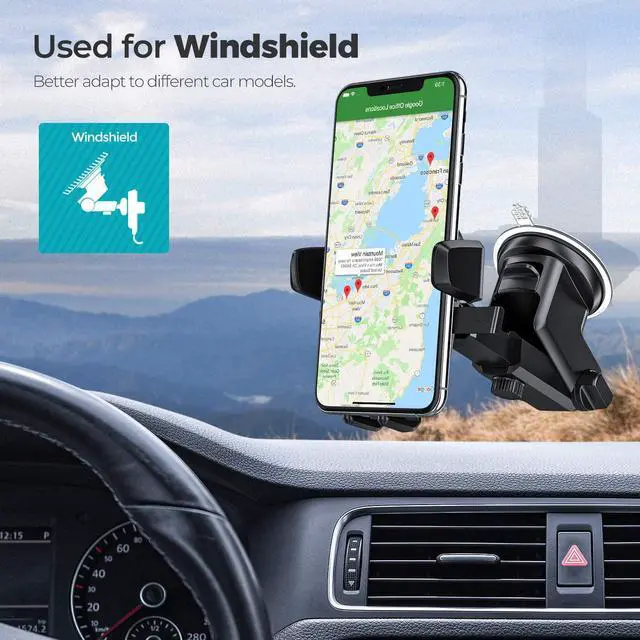 Alt view image 2 of 7 - ORIbox Car Phone Mount, Dashboard Car Phone Holder, Washable Strong Sticky Gel Pad Fit for All Cell Phones
