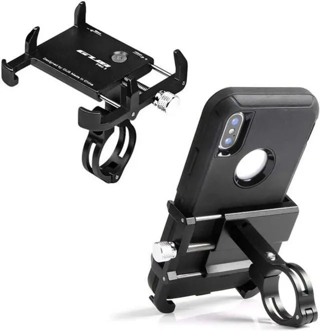 Main image of GUB Thick Case Design Bike & Motorcycle Phone Mount Handlebar Holder Adjustable Compatible with iPhone XR Xs 7s 8 Plus,Compatible with SamsungS7/S6/Note5/4,Any Phones with Thick Phone Case (Black)