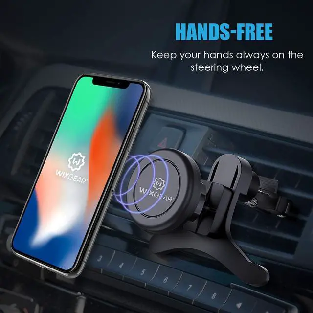 Alt view image 2 of 7 - WixGear Car Mount, Universal Air Vent Magnetic Car Mount Holder, with Fast Swift-Snap Technology for All Smartphones