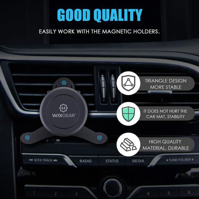 Alt view image 6 of 7 - WixGear Car Mount, Universal Air Vent Magnetic Car Mount Holder, with Fast Swift-Snap Technology for All Smartphones
