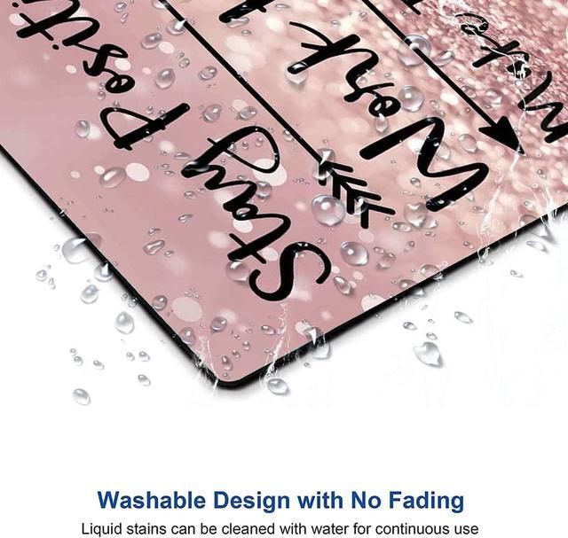 Alt view image 5 of 6 - Inspirational Quote Mouse Pad Stay Positive Work Hard and Make It Happen Motivational Pad for Women Square Waterproof Non-Slip Rubber Base MousePads Office Laptop
