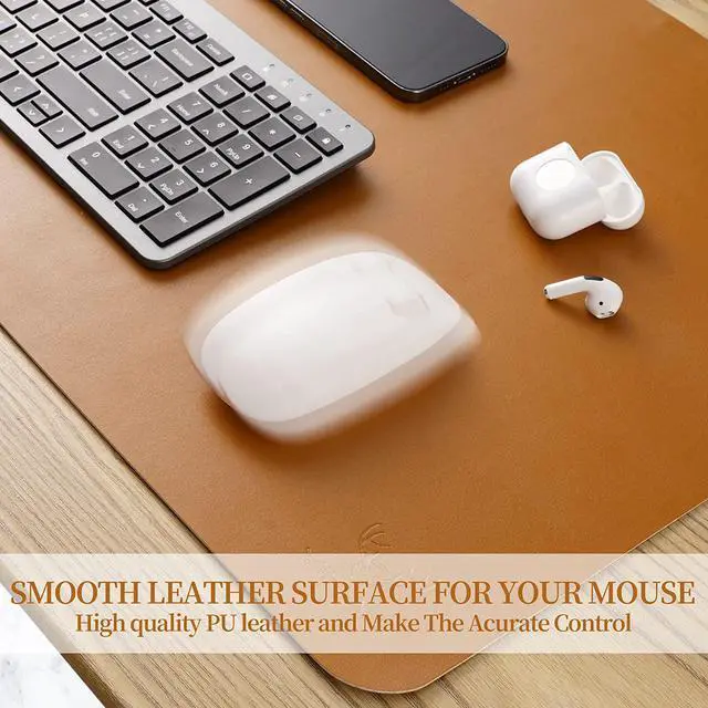 Alt view image 6 of 7 - Mouse Pad Desk Mat Map, Microfiber Leather Desk pad Large Mouse pad, Waterproof Desk Mat for Desktop 31'x15.5' Brown