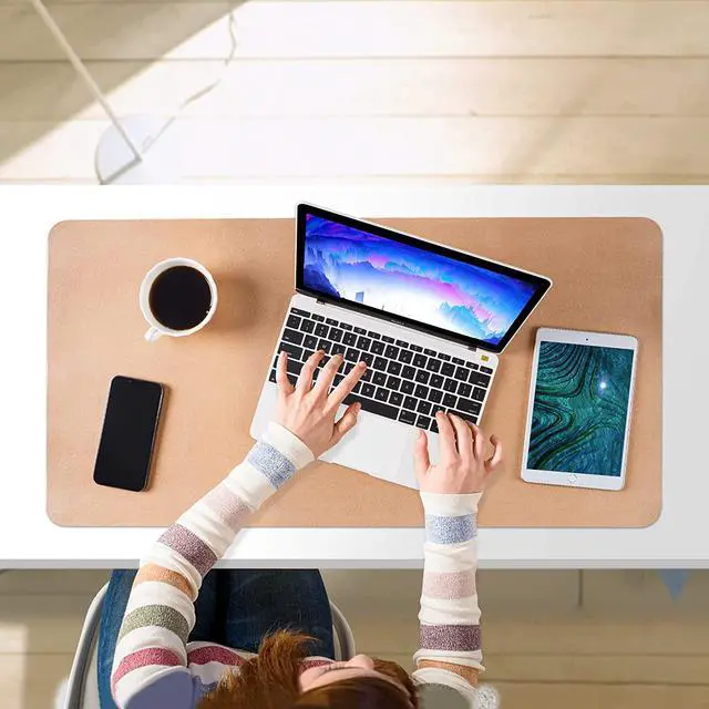 Alt view image 7 of 7 - Mouse Pad Desk Mat Map, Microfiber Leather Desk pad Large Mouse pad, Waterproof Desk Mat for Desktop 31'x15.5' Brown