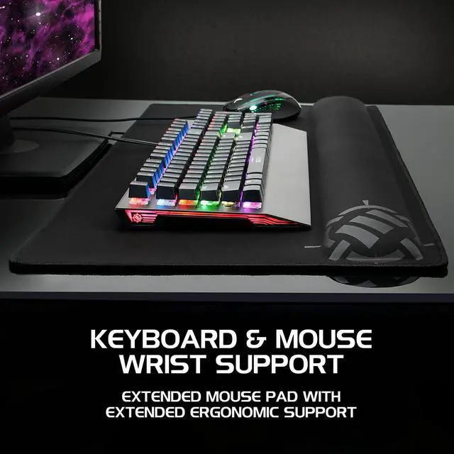 Alt view image 7 of 7 - XXL Large Mouse Pad for Desk with 2XL Ergonomic Memory Foam Wrist Rest Support (31.5 x 13.78 x 1 inches) - Desk Pad with Anti-Fray Stitching & Soft Cushion Mat Surface Designed in The U.S.
