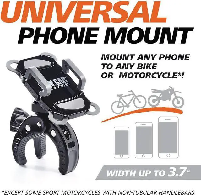 Alt view image 2 of 7 - Bike & Motorcycle Phone Mount - For iPhone 14 (13, Xr, SE, Max/Plus), Galaxy S22 or any Cell Phone - Universal ATV, Mountain & Road Bicycle Handlebar Holder. +100 to Safeness & Comfort