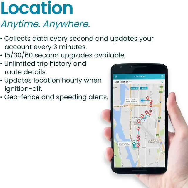 Alt view image 7 of 7 - Vyncs - GPS Tracker for Vehicles, [No Monthly Fee], 4G LTE, Vehicle Location, Trip History, Driving Alerts, GeoFence, Fuel Economy, OBD Fault Codes, USA-Developed, Family or Fleets