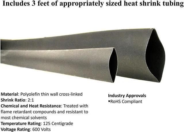 Alt view image 6 of 7 - 4/0 AWG 4/0 Gauge 10 Feet Black + 10 Feet Red Battery Welding Pure Copper Ultra Flexible Cable + 5pcs of 5/16" & 5pcs 3/8" Copper Cable Lug Terminal Connectors + 3 Feet Heat Shrink Tubing