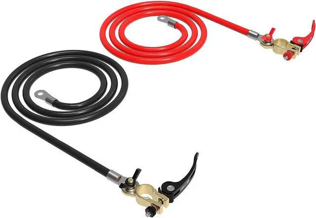Main image of 3 Gauge AWG 5 Feet Pure Copper Battery Cables Inverter Cables with Battery Terminals Connectors for Car, Power Inverter, RV, Boat