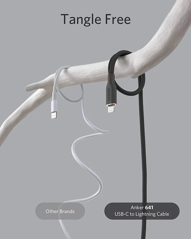 Alt view image 3 of 6 - USB C to Lightning Cable MFi-Certified (3 ft Midnight Black)