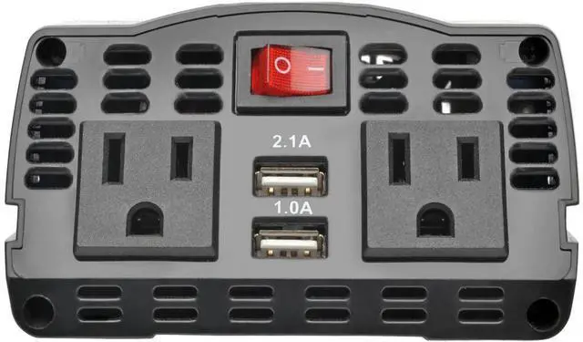 Alt view image 11 of 20 - Tripp Lite 375 Watts Car Power Inverter 2 Outlets 2-Port USB Charging AC to DC (PV375)