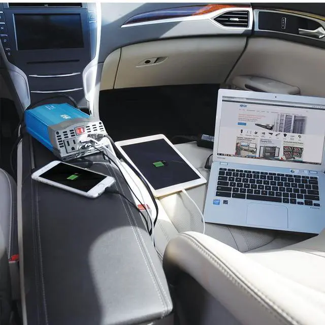 Alt view image 13 of 20 - Tripp Lite 375 Watts Car Power Inverter 2 Outlets 2-Port USB Charging AC to DC (PV375)