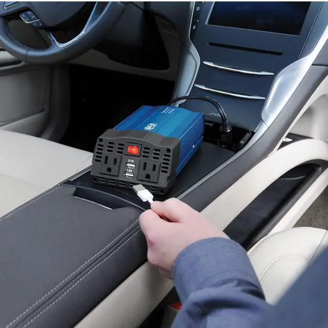 Alt view image 12 of 20 - Tripp Lite 375 Watts Car Power Inverter 2 Outlets 2-Port USB Charging AC to DC (PV375)