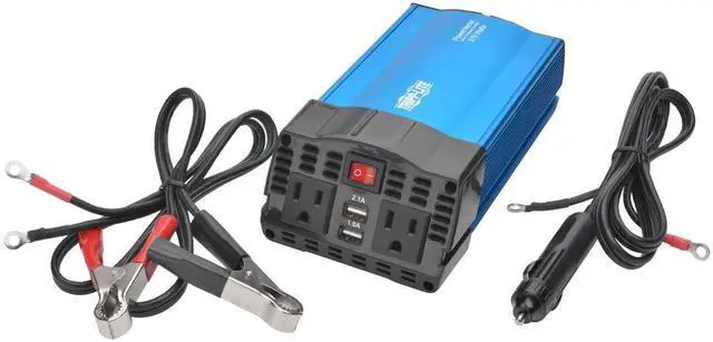 Alt view image 14 of 20 - Tripp Lite 375 Watts Car Power Inverter 2 Outlets 2-Port USB Charging AC to DC (PV375)