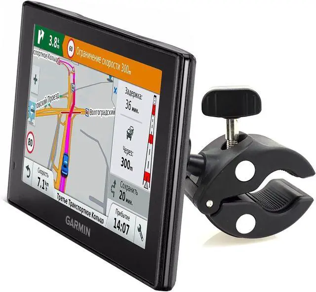 Alt view image 4 of 6 - Heavy Duty Bike Motorcycle Clamp Mount Holder for Garmin DriveSmart 5 5LMT EX 50 51 51EX 55 55 55 60 60LMT 61 61 61 65 65LMT 7 7LMT 7LMT-S 70 70LMT 71 71EX GPS