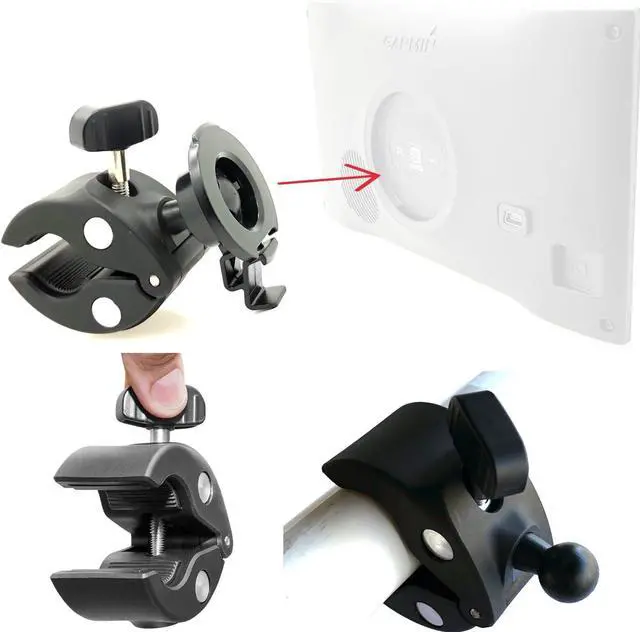 Alt view image 5 of 6 - Heavy Duty Bike Motorcycle Clamp Mount Holder for Garmin DriveSmart 5 5LMT EX 50 51 51EX 55 55 55 60 60LMT 61 61 61 65 65LMT 7 7LMT 7LMT-S 70 70LMT 71 71EX GPS