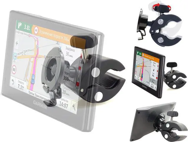 Main image of Heavy Duty Bike Motorcycle Clamp Mount Holder for Garmin DriveSmart 5 5LMT EX 50 51 51EX 55 55 55 60 60LMT 61 61 61 65 65LMT 7 7LMT 7LMT-S 70 70LMT 71 71EX GPS